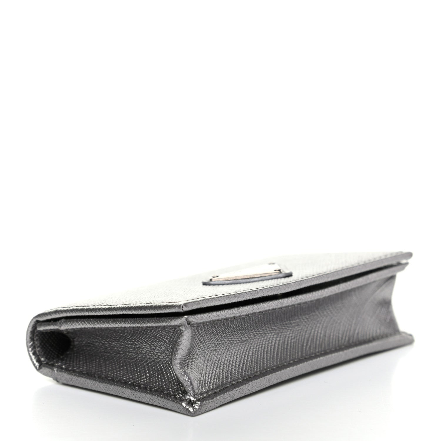 Prada Metallic Saffiano Card Holder Cromo 4 of 8