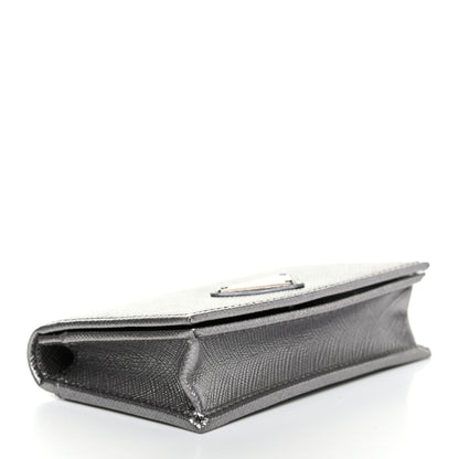 Prada Metallic Saffiano Card Holder Cromo 4 of 8