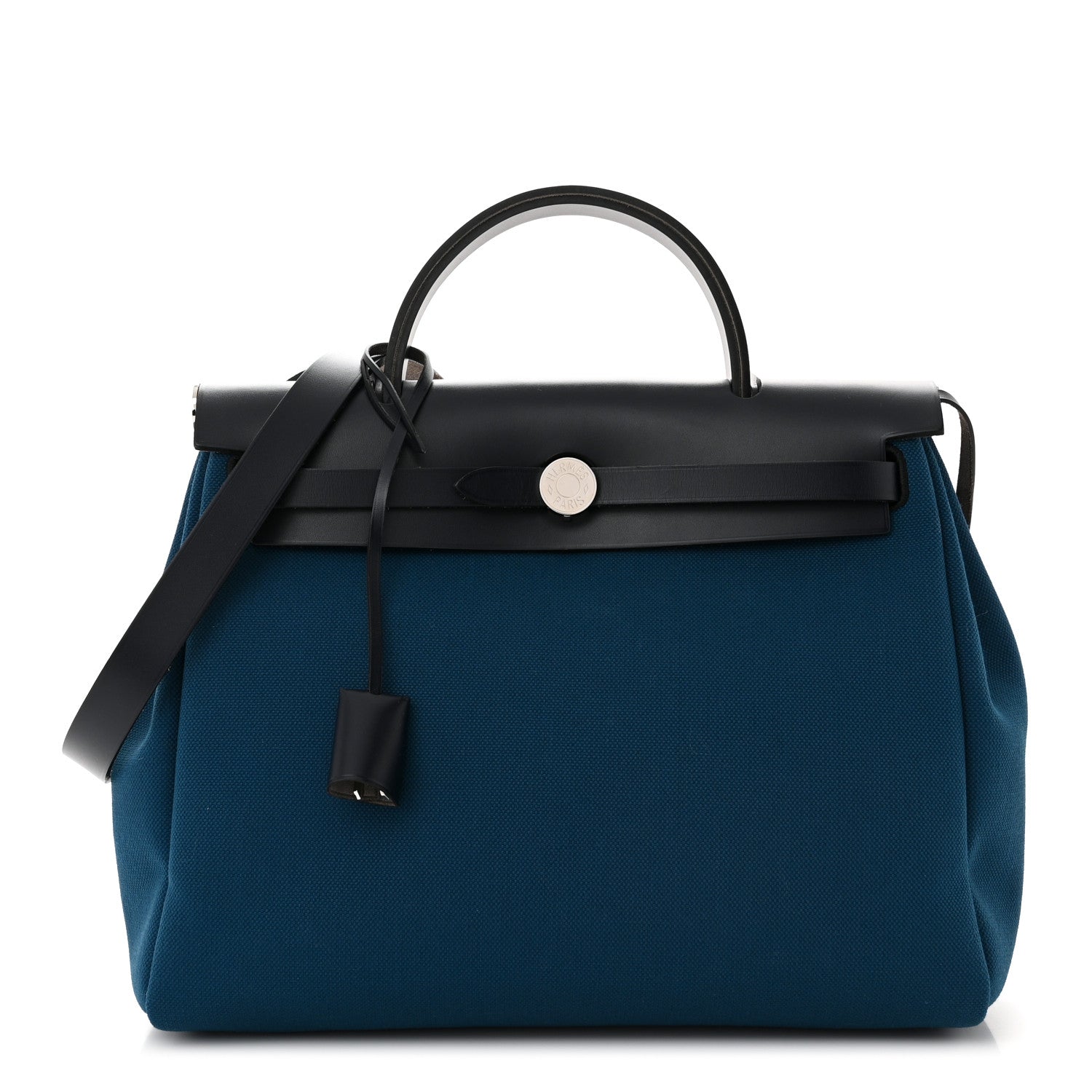 Hermes Toile Vache Hunter Herbag Zip Retourne 31 PM Black Blue De Malte 3 of 11