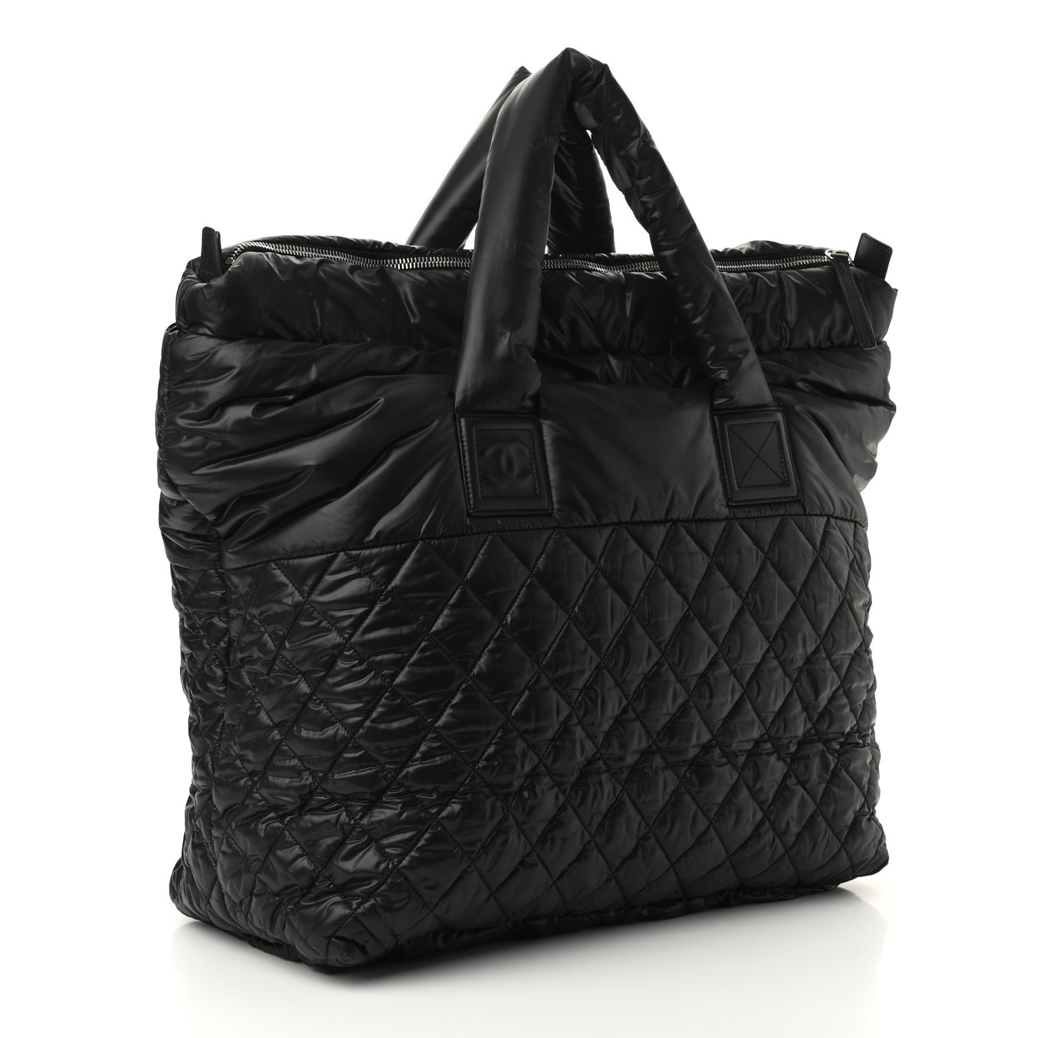 Chanel Nylon Quilted Large Coco Cocoon Tote Black 2 of 8