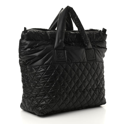 Chanel Nylon Quilted Large Coco Cocoon Tote Black 2 of 8