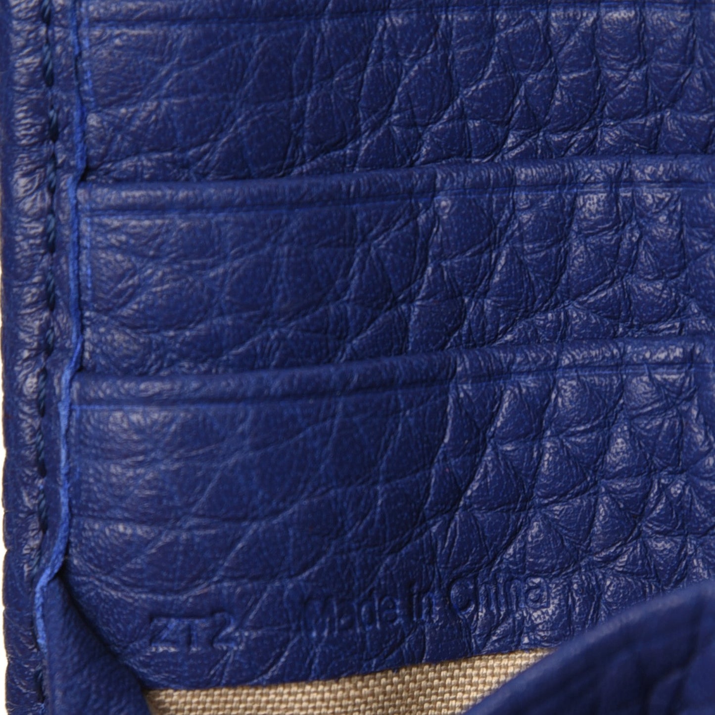 Soft Grain Leather French Purse Wallet Indigo