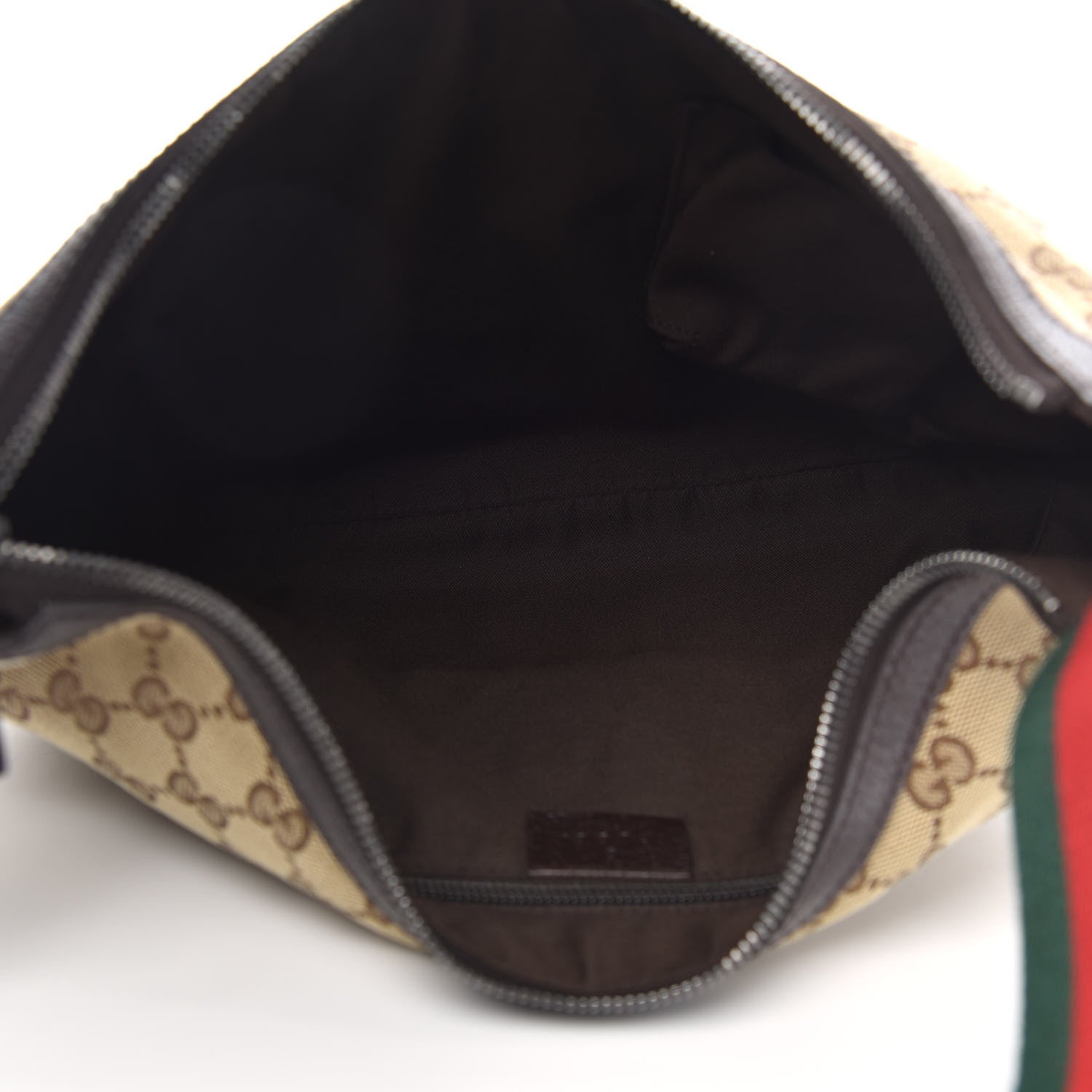 Gucci Monogram Web Medium Half Moon Hobo Dark Brown 5 of 9