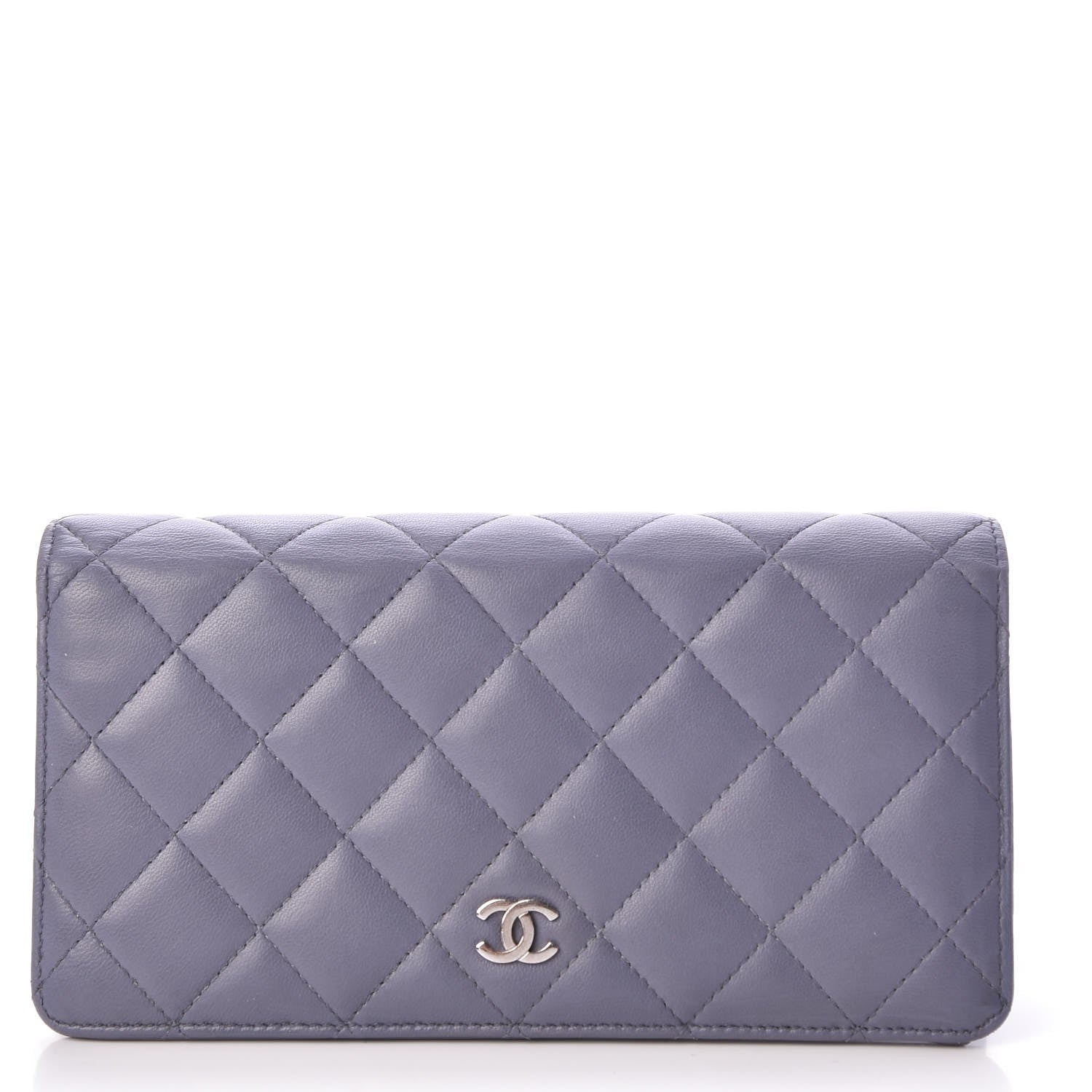 Chanel Lambskin Quilted Yen Wallet Purple 1 of 9