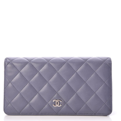 Chanel Lambskin Quilted Yen Wallet Purple 1 of 9