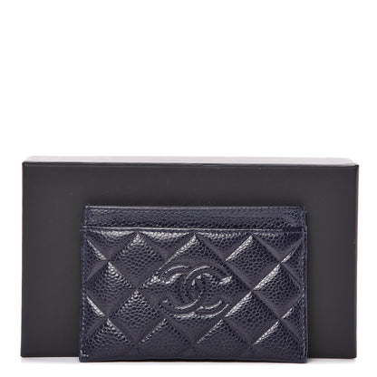 Chanel Caviar Quilted Diamond CC Card Holder Dark Navy 13 of 13