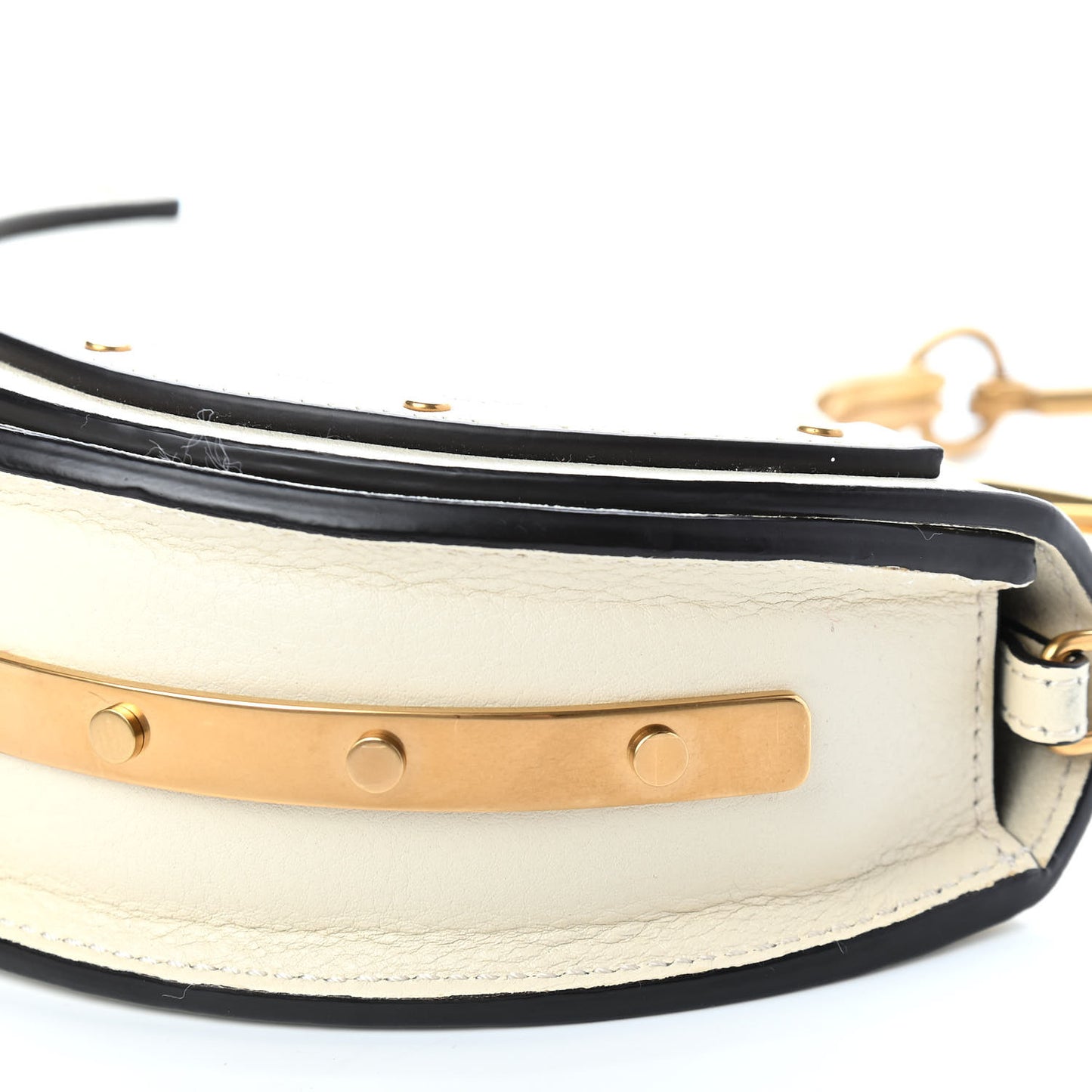 Calfskin Small Nile Bracelet Minaudiere Bag Off White