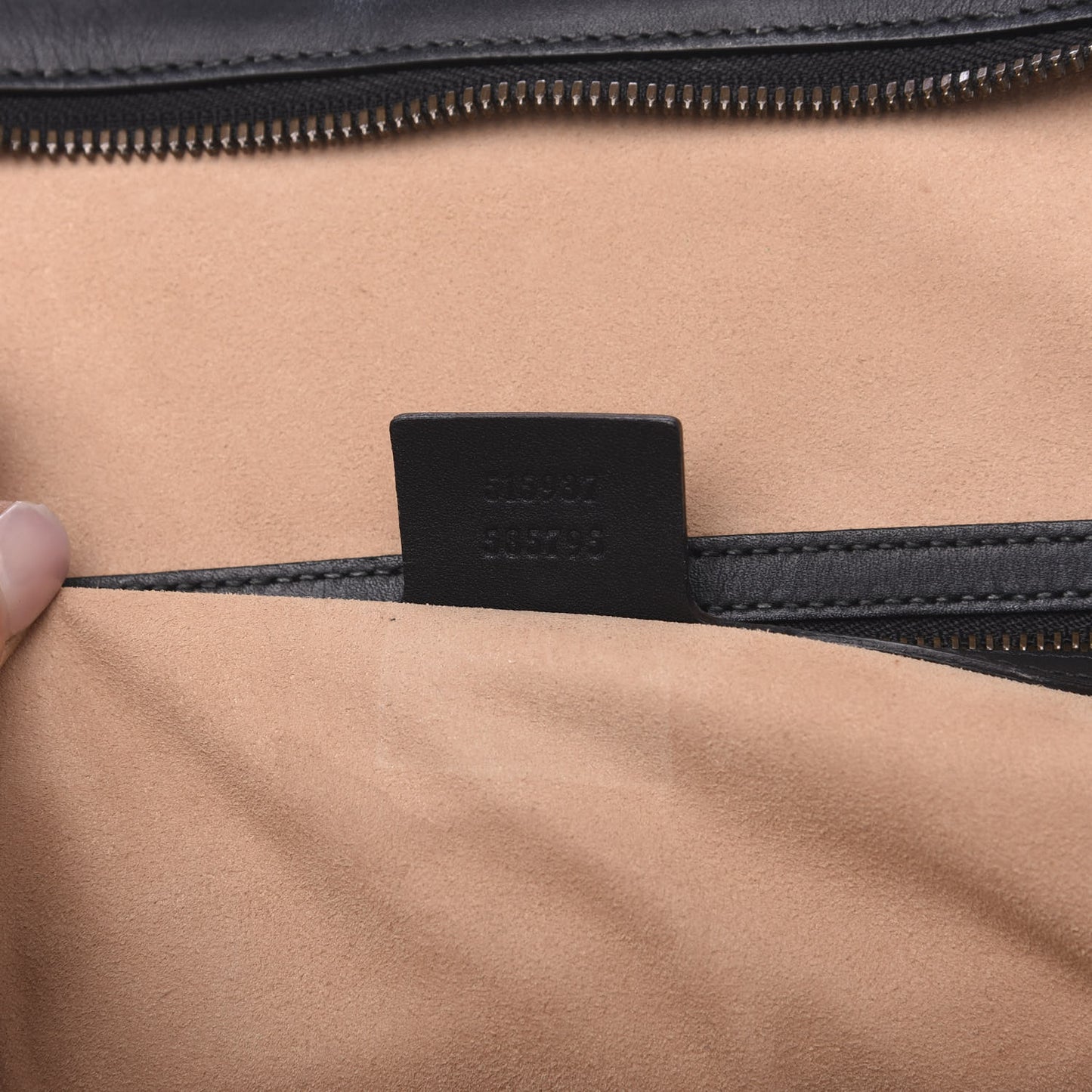 Suede Ophidia Large Re(Belle) Top Handle Bag Nocciola Black
