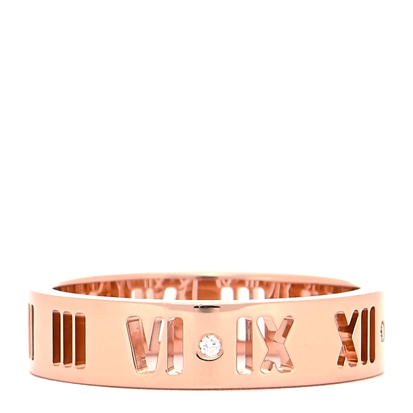 18K Rose Gold Diamond Wide Atlas Pierced Ring 56 7.5