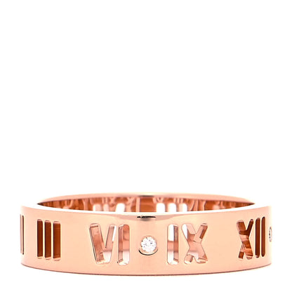 Tiffany 18K Rose Gold Diamond Wide Atlas Pierced Ring 56 7.5 3 of 5