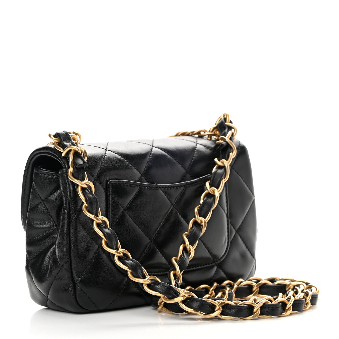 Lambskin Quilted Small Fancy Jewel Flap Black