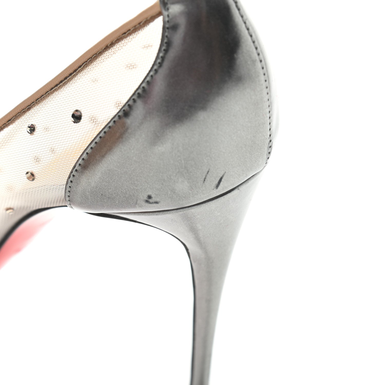 Christian Louboutin Rete Specchio Crystal Strass Follies 100 Pumps 38.5 Silver 8 of 17