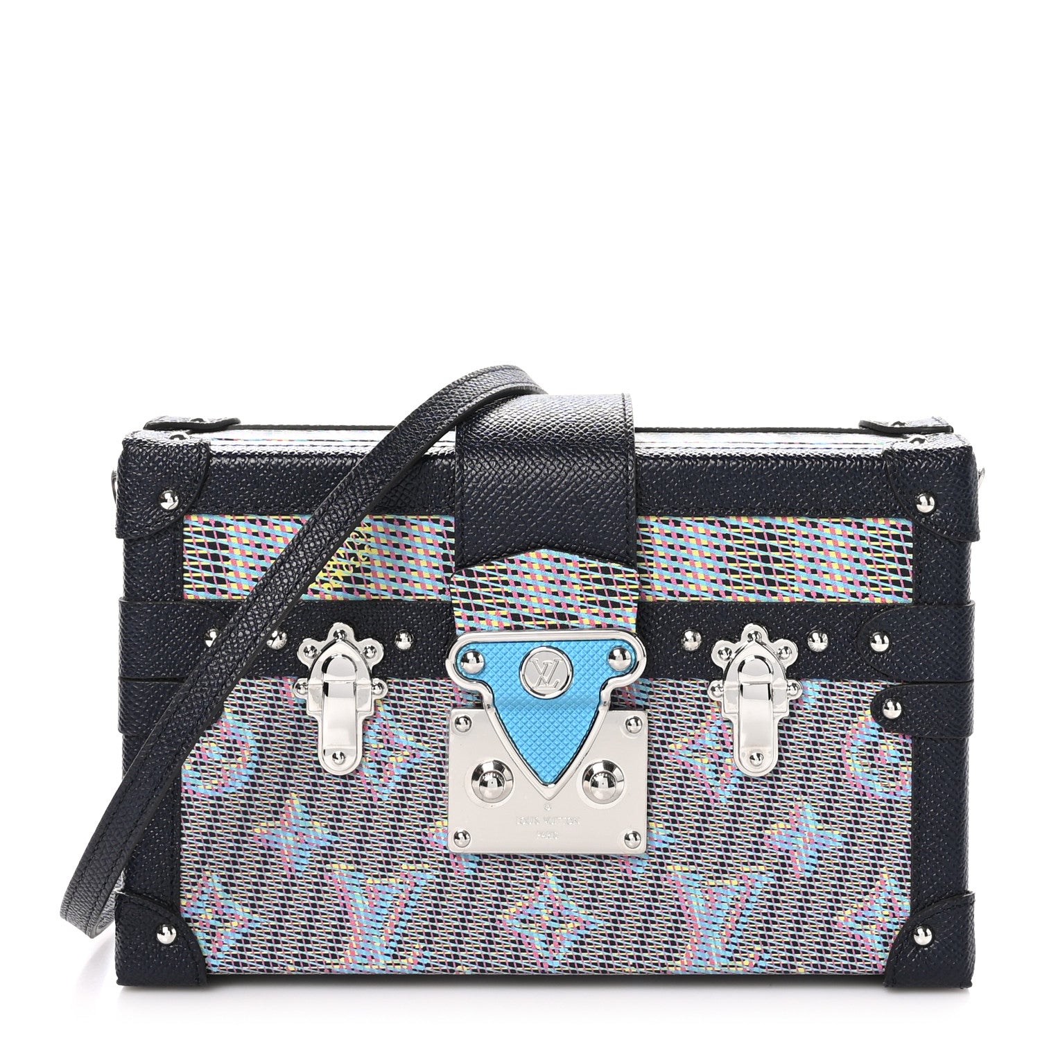 Louis Vuitton Calfskin Monogram LV Pop Petite Malle Blue 1 of 10