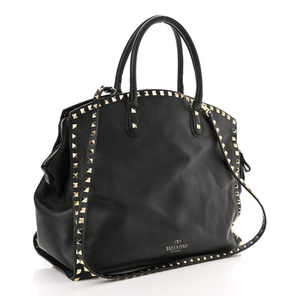 Valentino Garavani Vitello Rockstud Dome Shopper Black 3 of 14