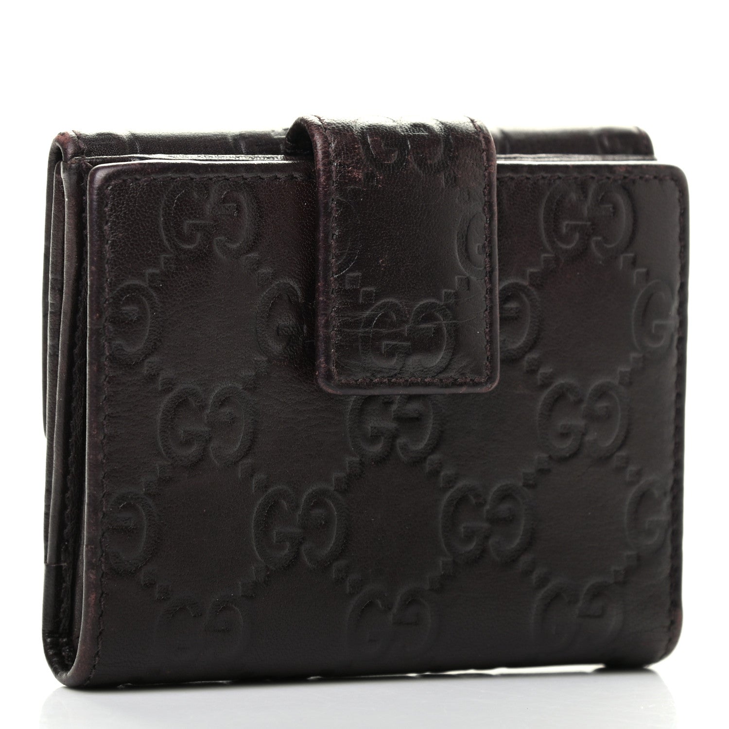 Gucci Guccissima Princy Compact French Flap Wallet Dark Brown 2 of 6
