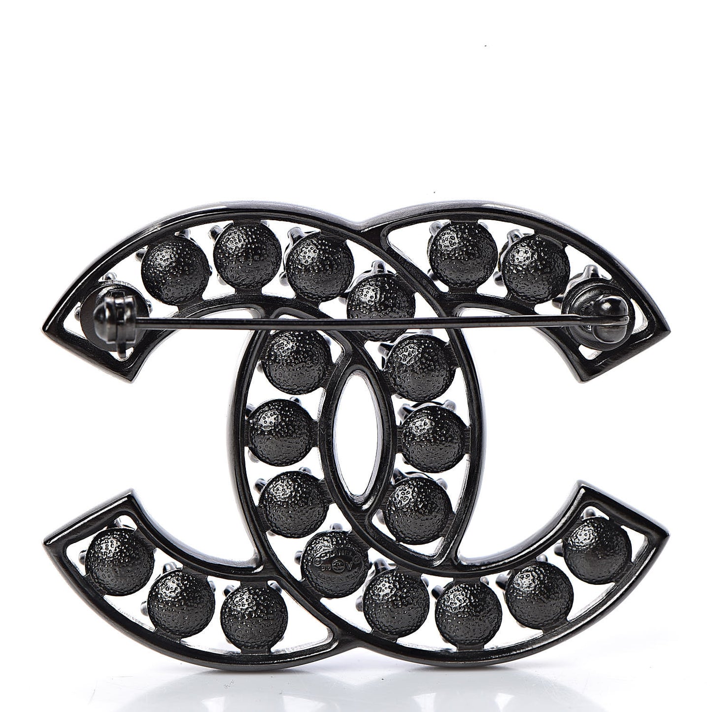Ruthenium Crystal CC Brooch Black