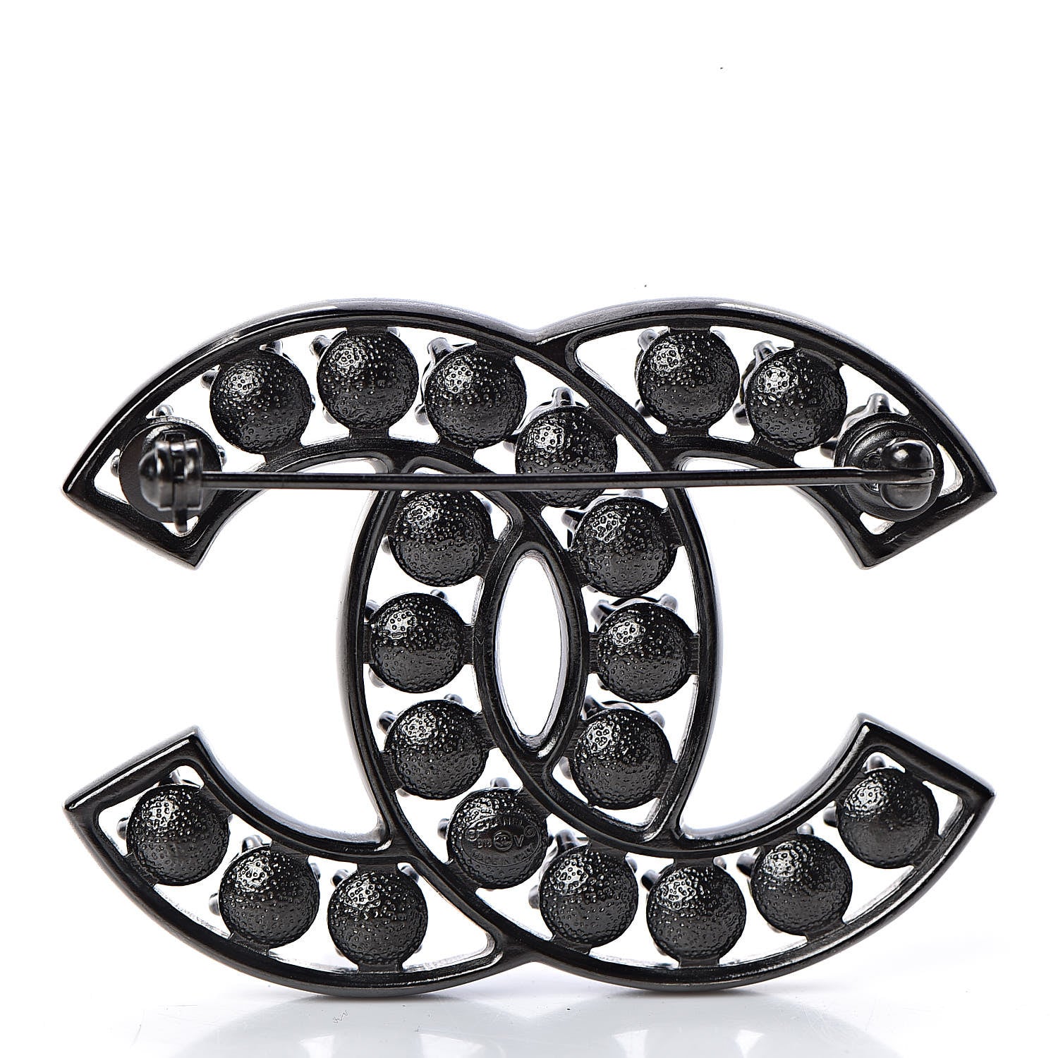 Chanel Ruthenium Crystal CC Brooch Black 3 of 4