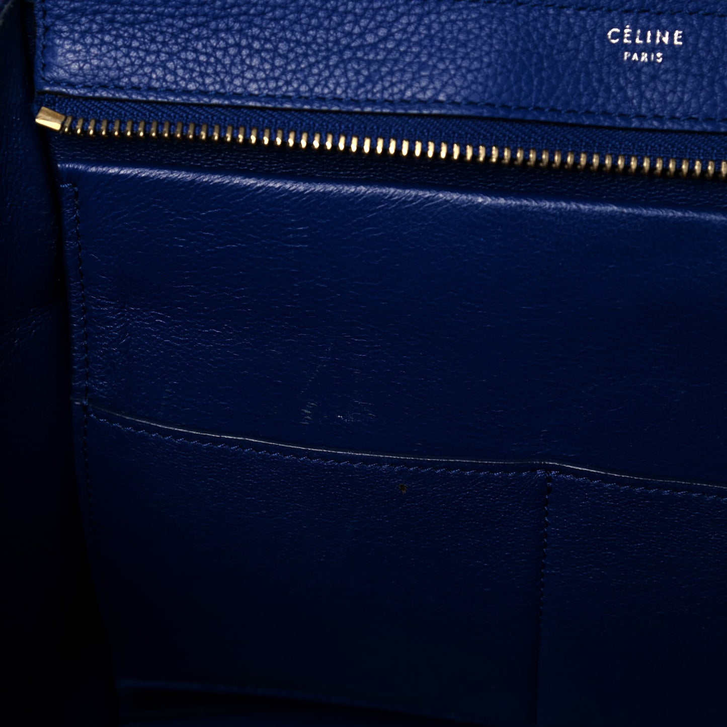 Drummed Calfskin Suede Small Trapeze Indigo