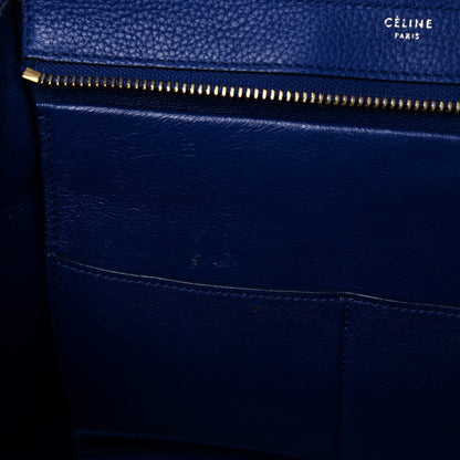 Celine Drummed Calfskin Suede Small Trapeze Indigo 6 of 9