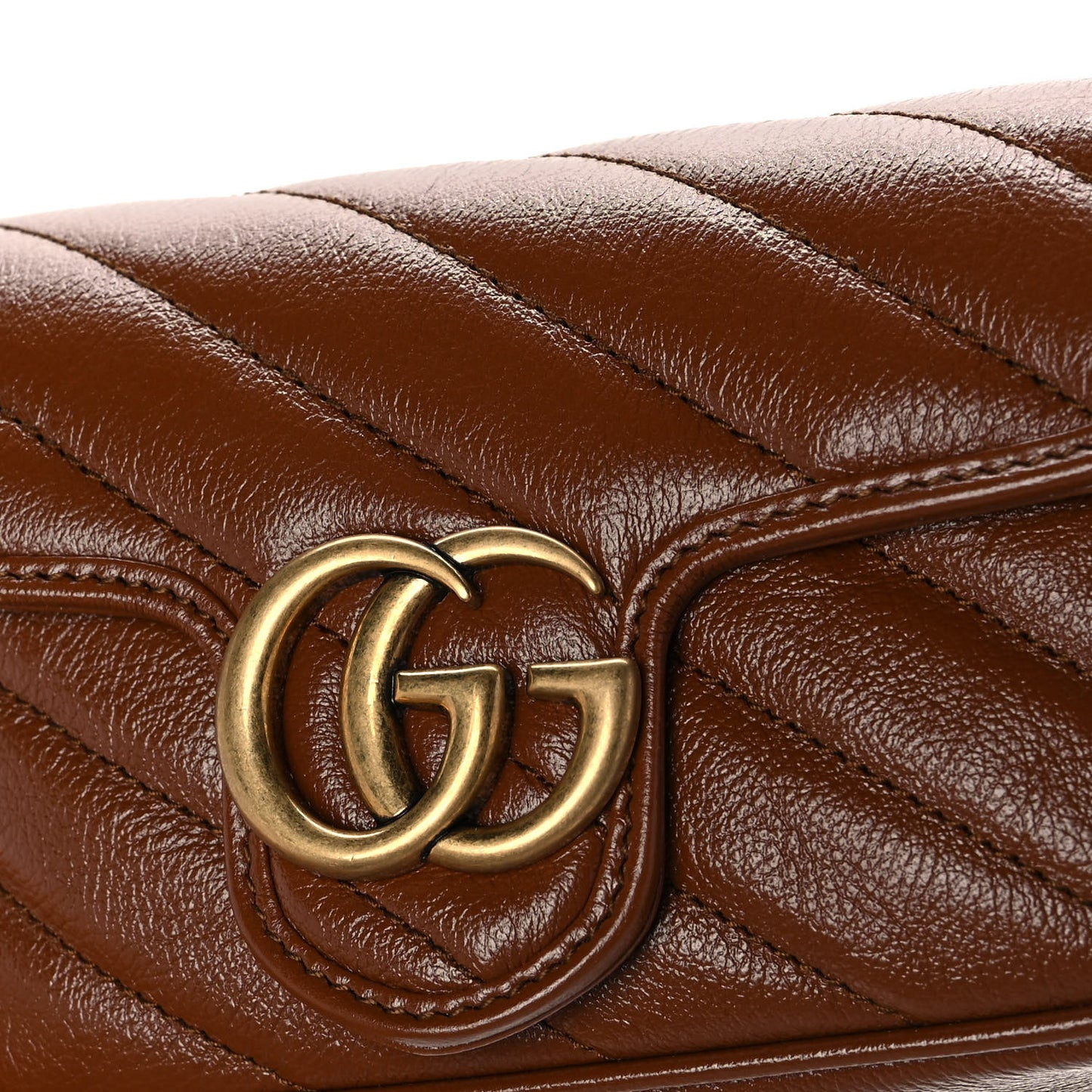Azalea Calfskin Matelasse Diagonal Super Mini GG Marmont Shoulder Bag Cuir