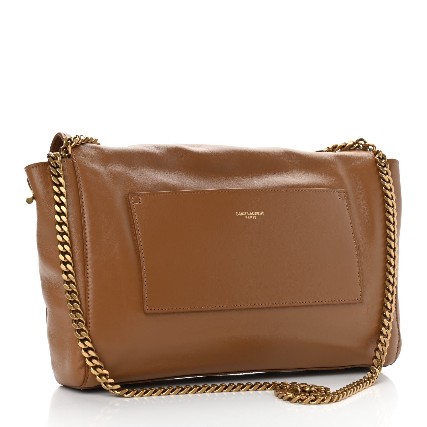 Saint Laurent Smooth Calfskin Suede Medium Reversible Monogram Kate Satchel Light Ochre 3 of 18