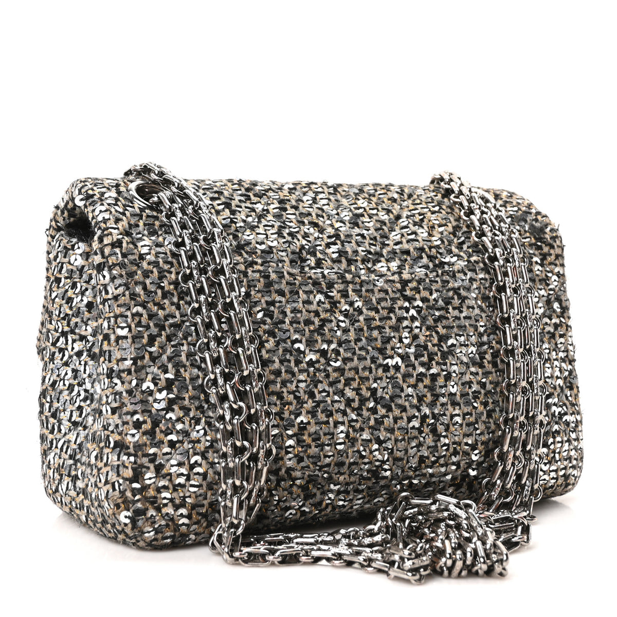 Chanel Tweed Sequin Mini Reissue Flap Grey Multicolor 3 of 10