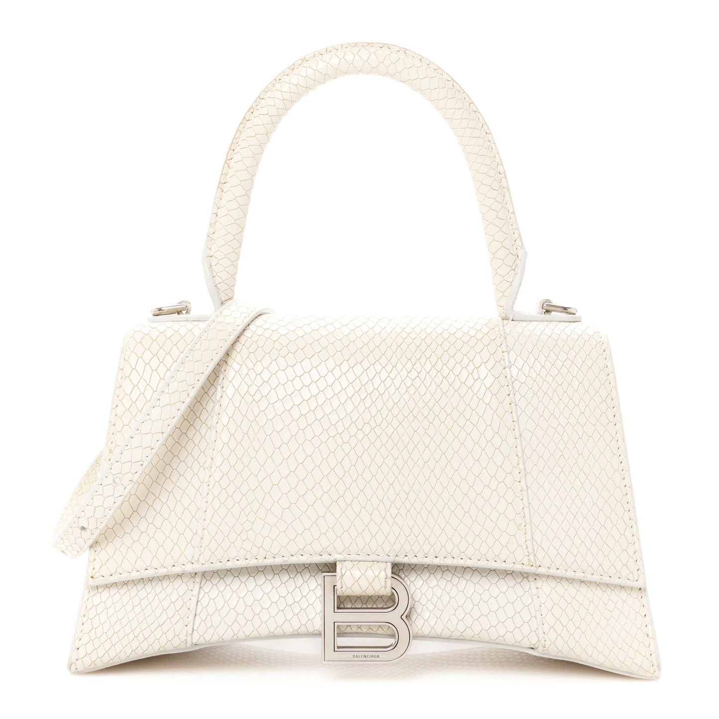 Calfskin Snake Embossed Small Hourglass Top Handle Bag
