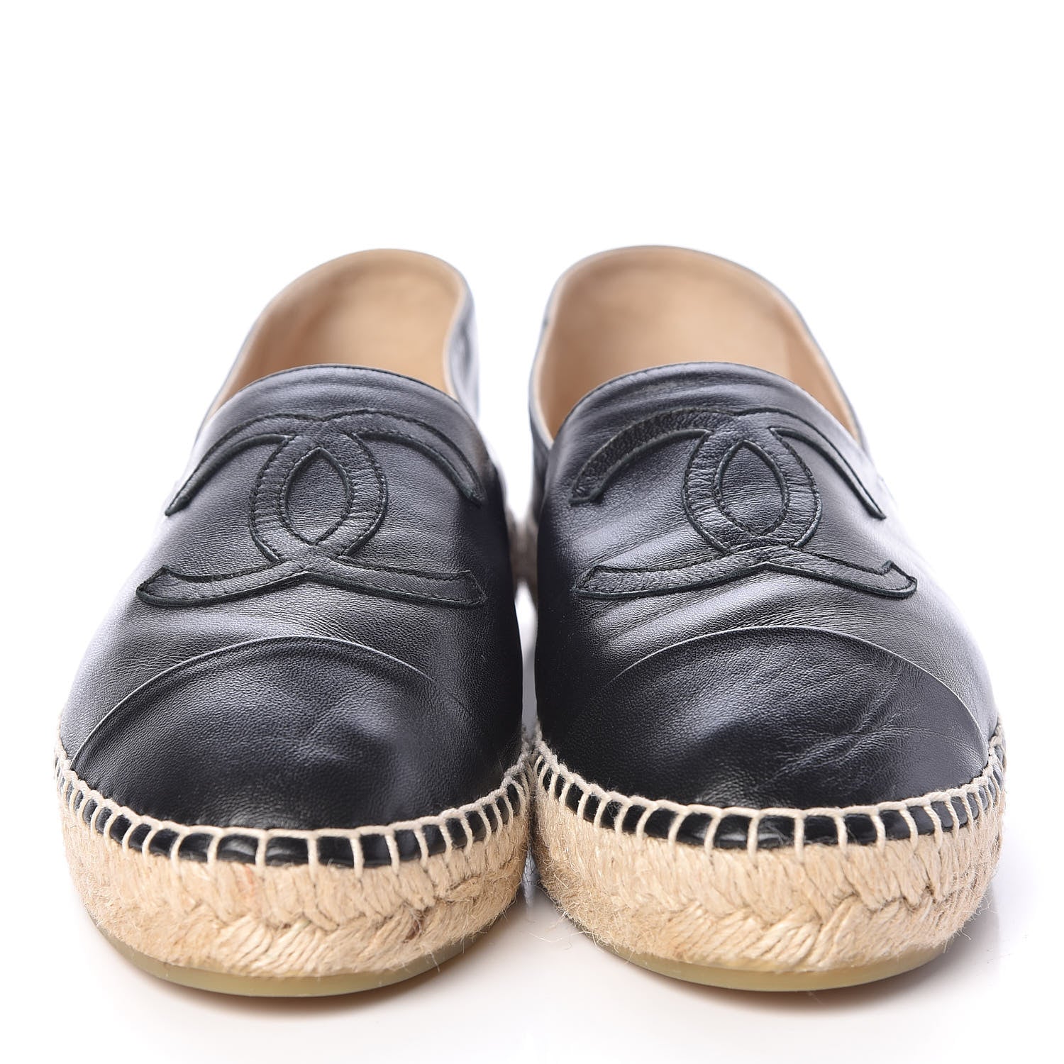 Chanel Lambskin CC Espadrilles 39 Black 2 of 8