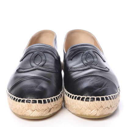 Chanel Lambskin CC Espadrilles 39 Black 2 of 8