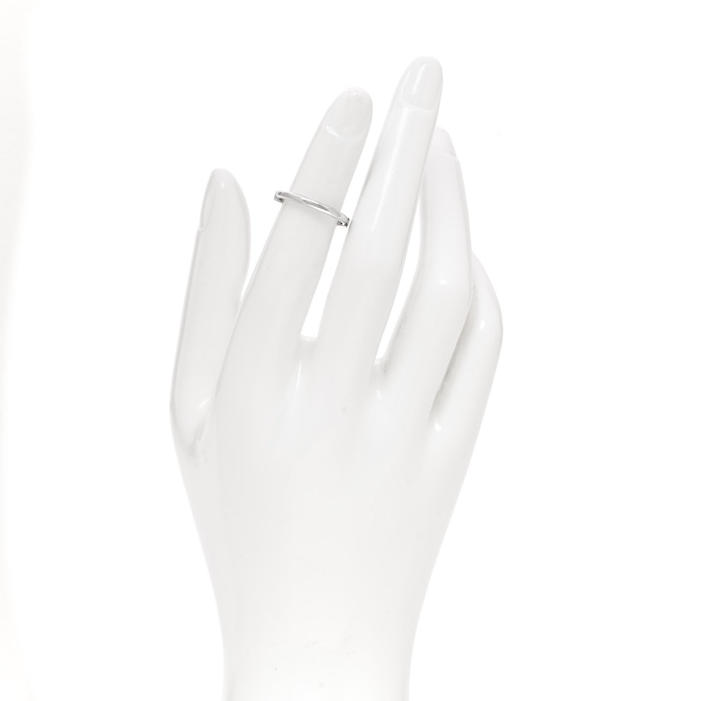 18K White Gold Lock Ring 50 5.5