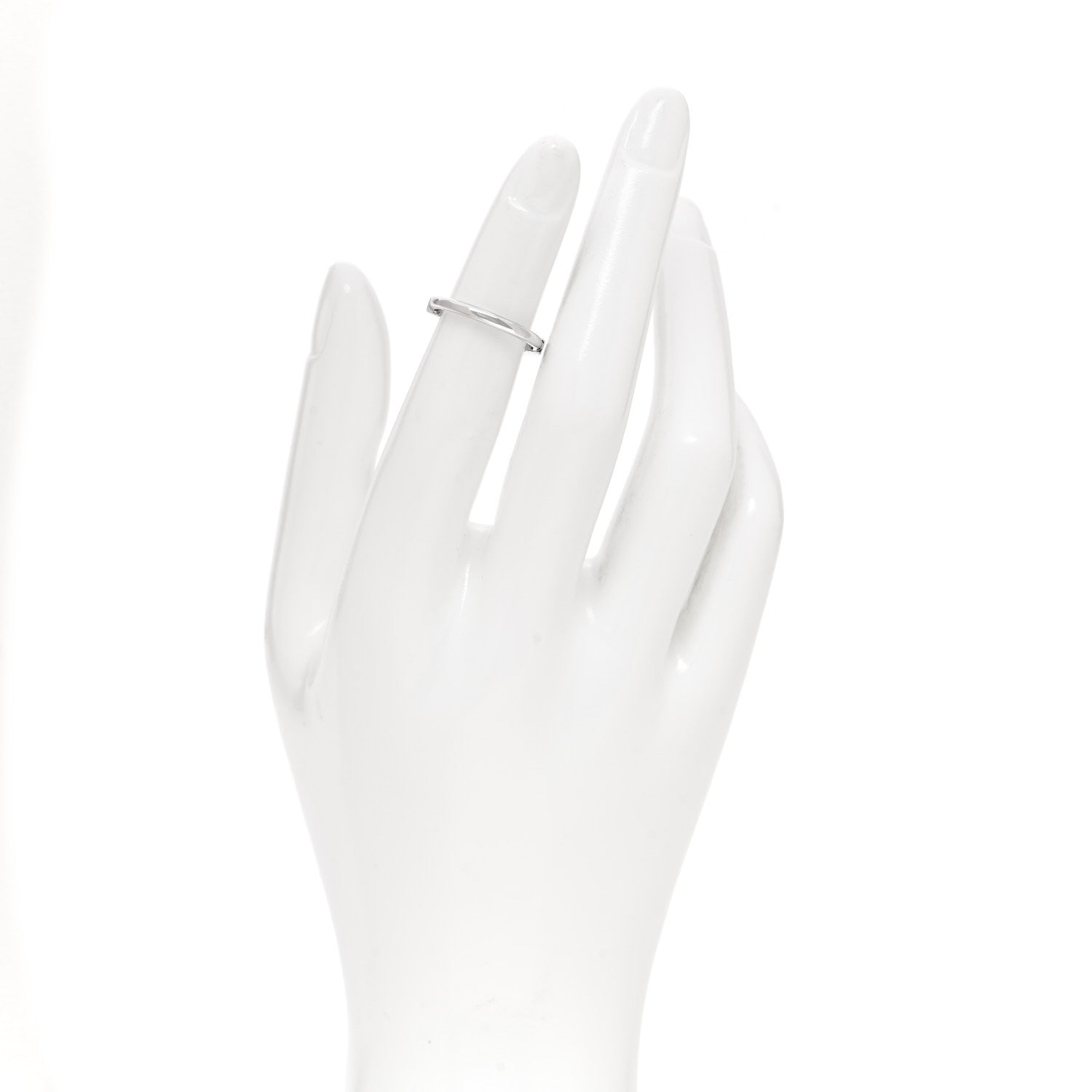 Tiffany 18K White Gold Lock Ring 50 5.5 2 of 5