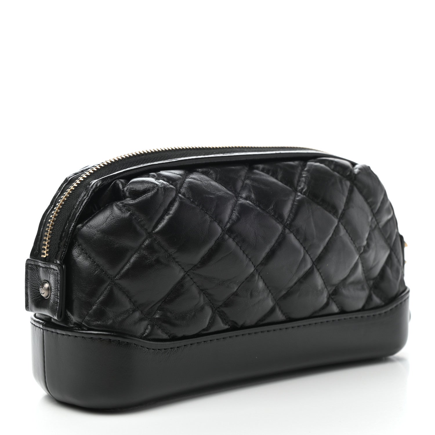 Chanel Aged Calfskin Quilted Gabrielle Cosmetic Case Black 3 of 7