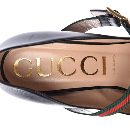 Gucci Malaga Kid Sylvie High Heel Pumps 42 Black 6 of 10