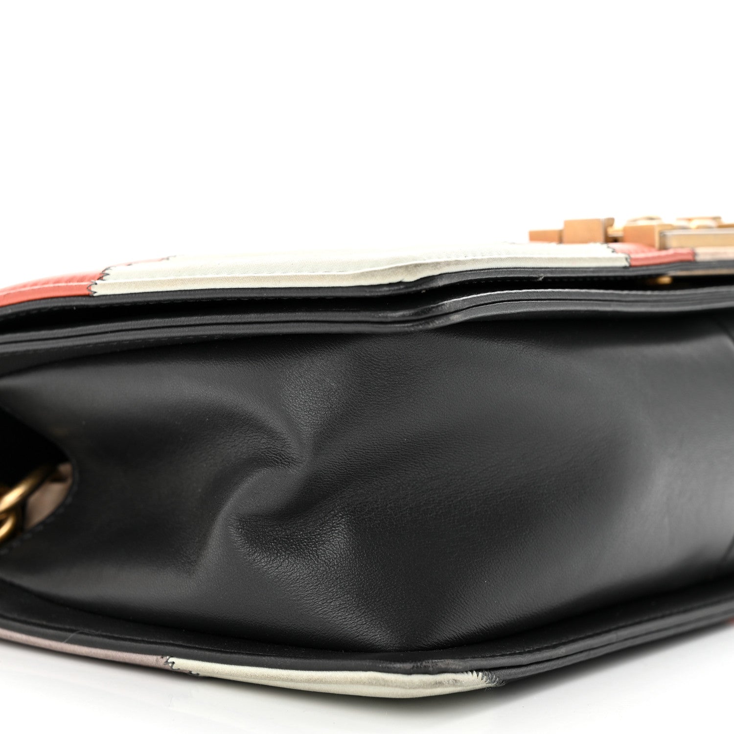 Chanel Lambskin Suede Patchwork Medium Act I Camellia Boy Flap Charcoal Brown Pink 9 of 12