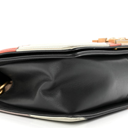Chanel Lambskin Suede Patchwork Medium Act I Camellia Boy Flap Charcoal Brown Pink 9 of 12