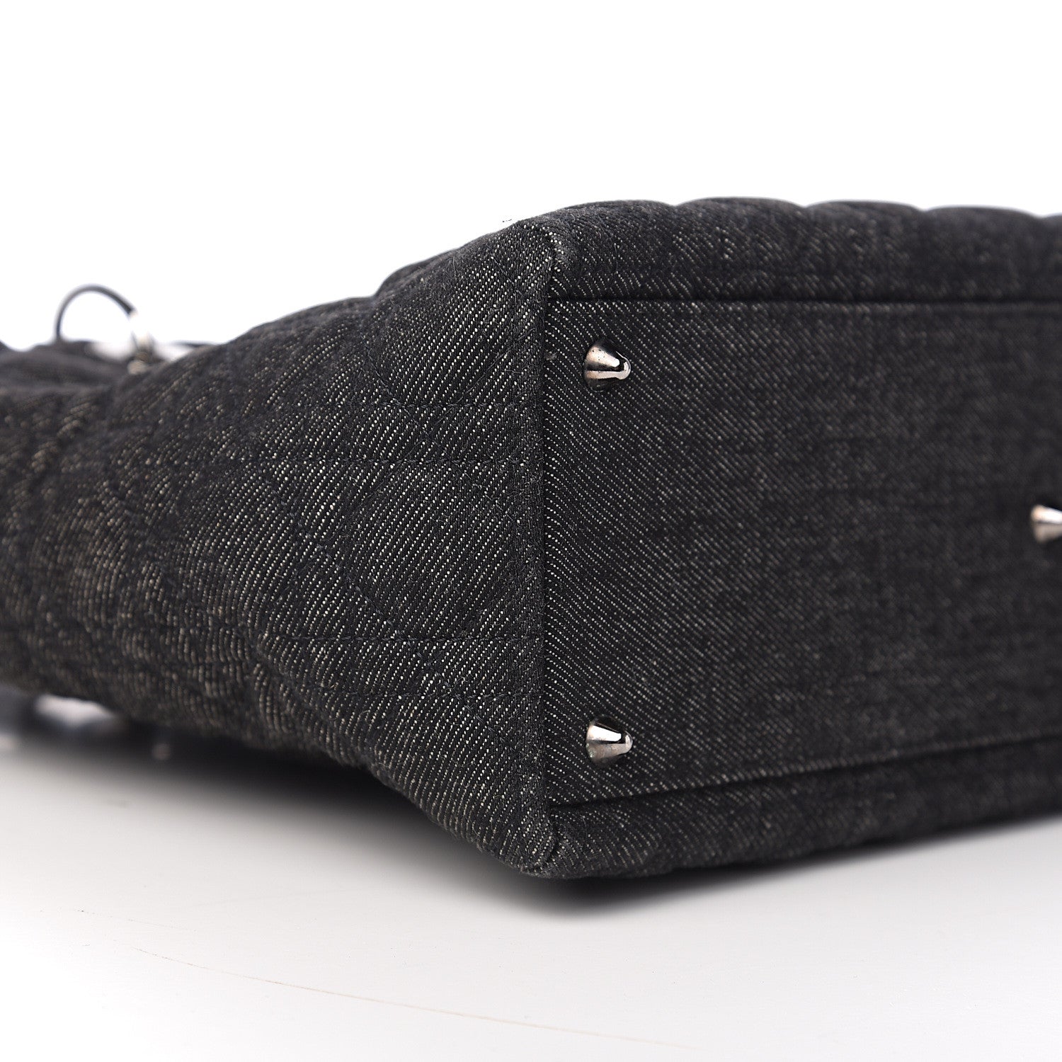Christian Dior Denim Cannage Large Lady Dior Black 8 of 9