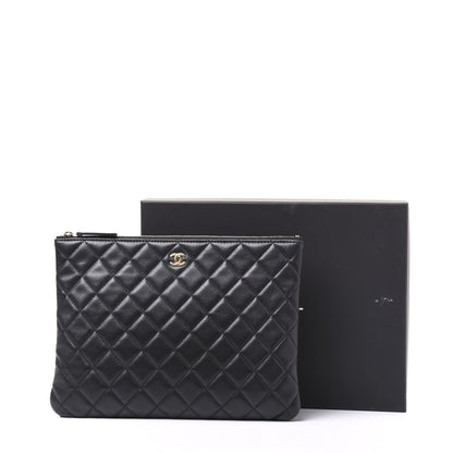 Chanel Lambskin Quilted Medium Cosmetic Case Black 9 of 9
