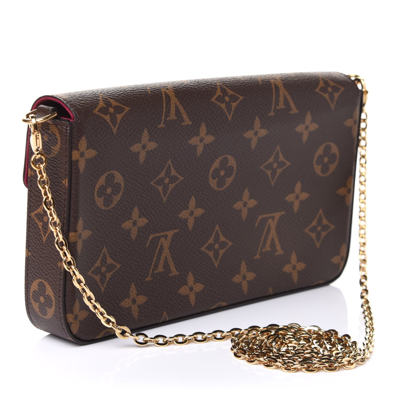 Louis Vuitton Monogram Pochette Felicie Chain Wallet Fuchsia 4 of 11