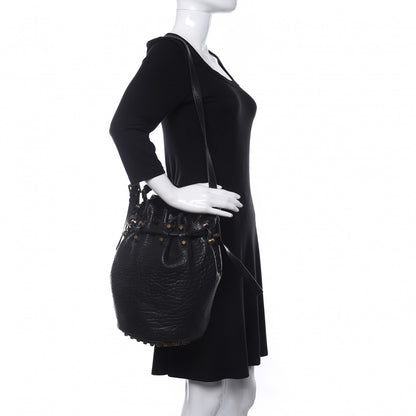 Alexander Wang Pebbled Lambskin Diego Bucket Bag Black Antique Brass Hardware 2 of 11