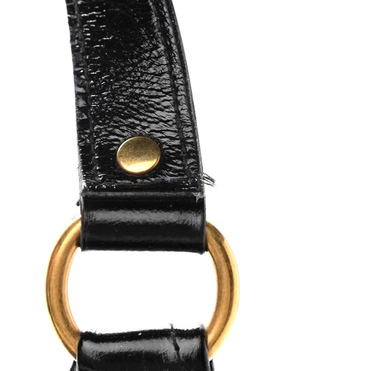 Saint Laurent Patent Crocodile Embossed Tribute Tote Black 10 of 13