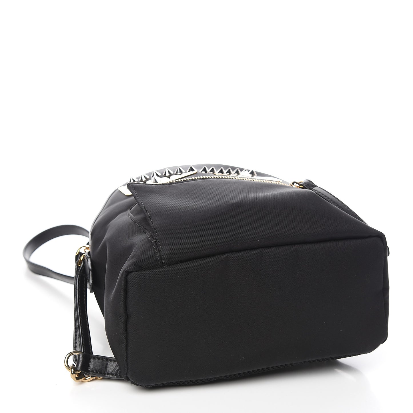Nylon Vitello Liberty Metal Monster Eyes Studded Mini Backpack Black