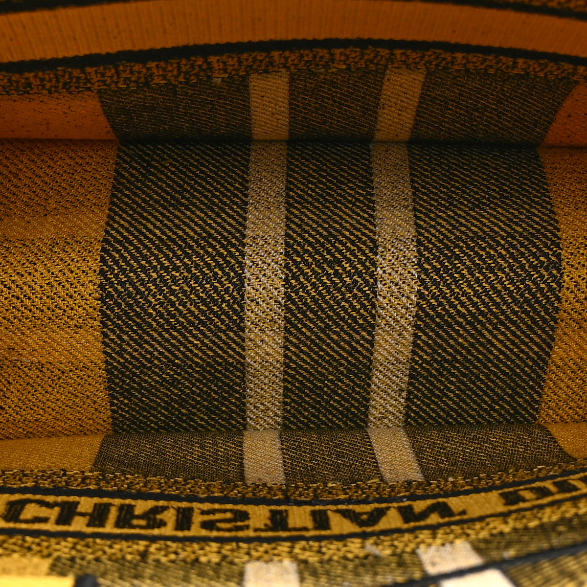 Christian Dior Canvas Embroidered Small Tartan Check Book Tote Yellow Multicolor 5 of 10