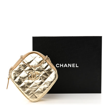 Chanel Hammered Metallic Calfskin Quilted Diamond Bag Gold 11 of 11