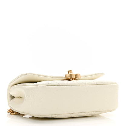 Chanel Caviar Quilted Chain Melody Waist Belt Bag White 4 of 11