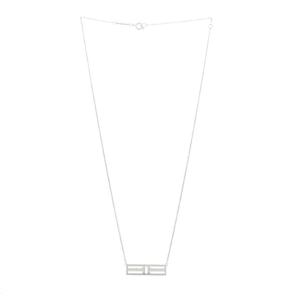 Tiffany 18K White Gold Diamond Tiffany T Two Open Horizontal Bar Pendant 3 of 7