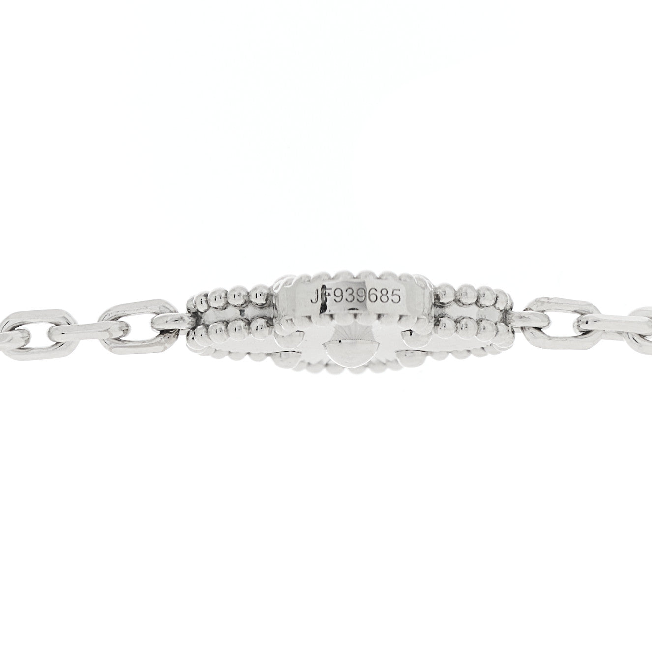 Van Cleef & Arpels 18K White Gold 20 Motifs Guilloche Vintage Alhambra Necklace 5 of 7