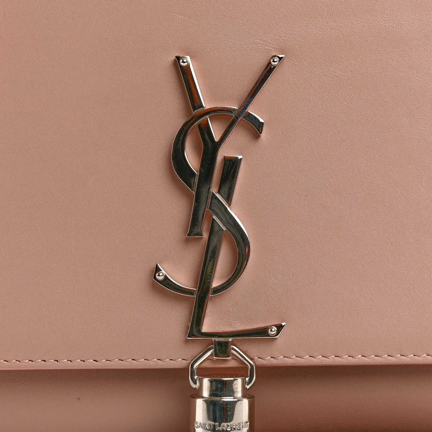 Smooth Calfskin Medium Classic Monogram Kate Tassel Satchel Pink
