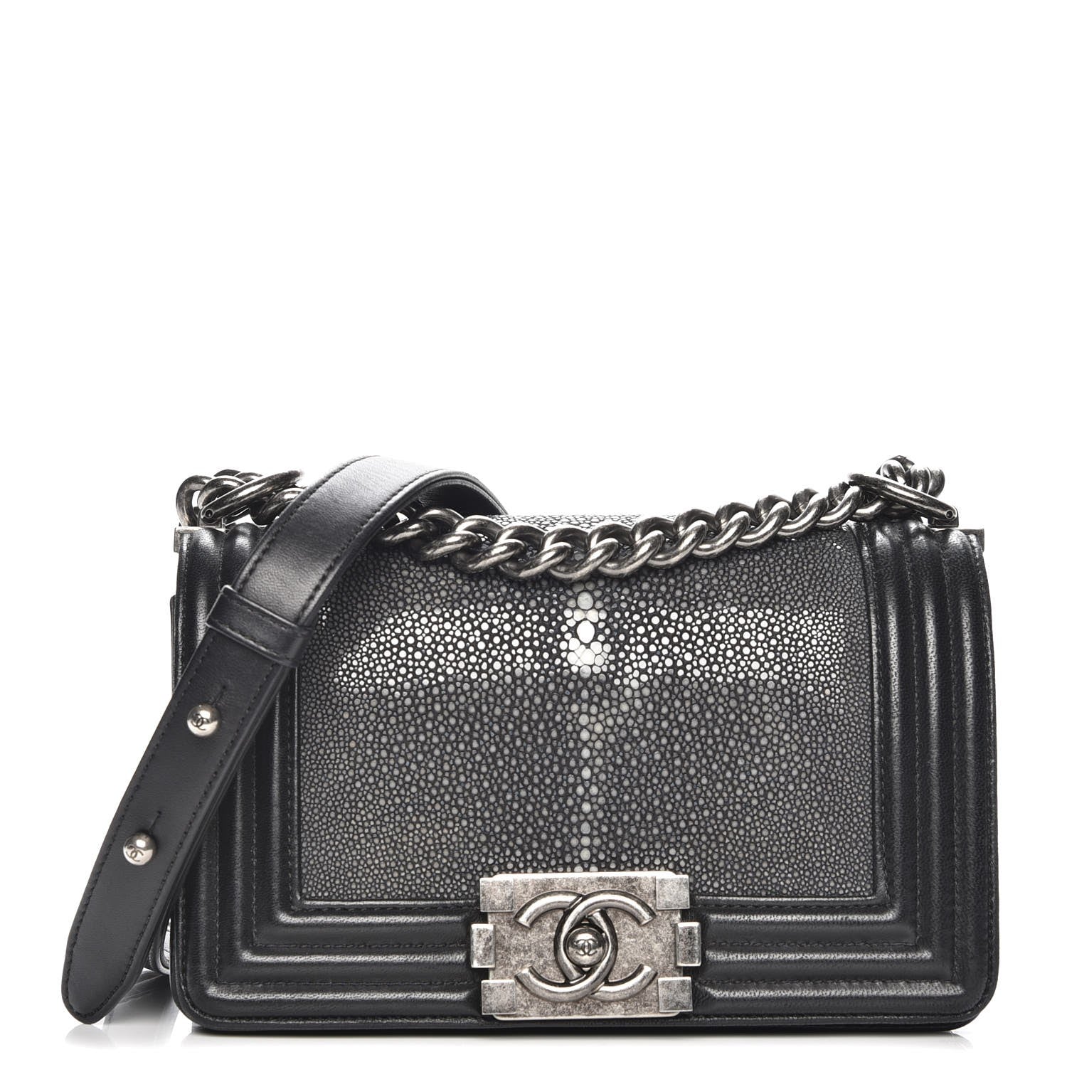 Chanel Galuchat Stingray Small Boy Flap Black 1 of 8