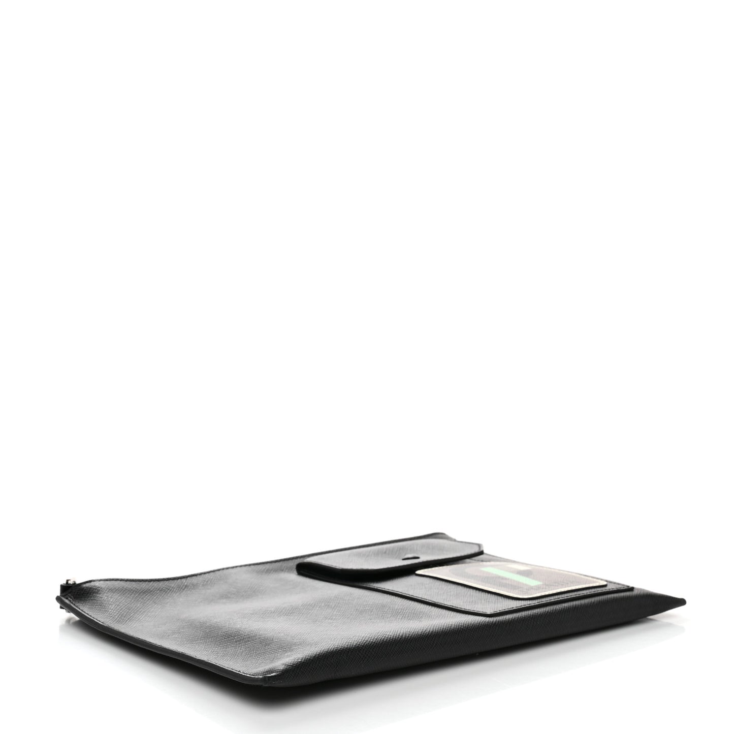 Saffiano Patch Portfolio Case Black