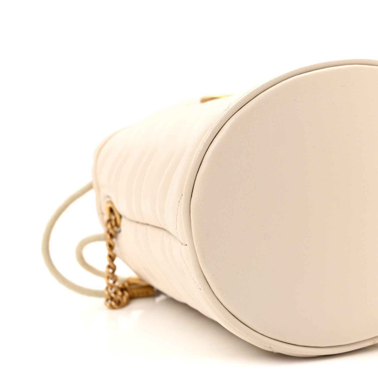 Gucci Calfskin Matelasse Mini GG Marmont 2.0 Bucket Bag White 8 of 9